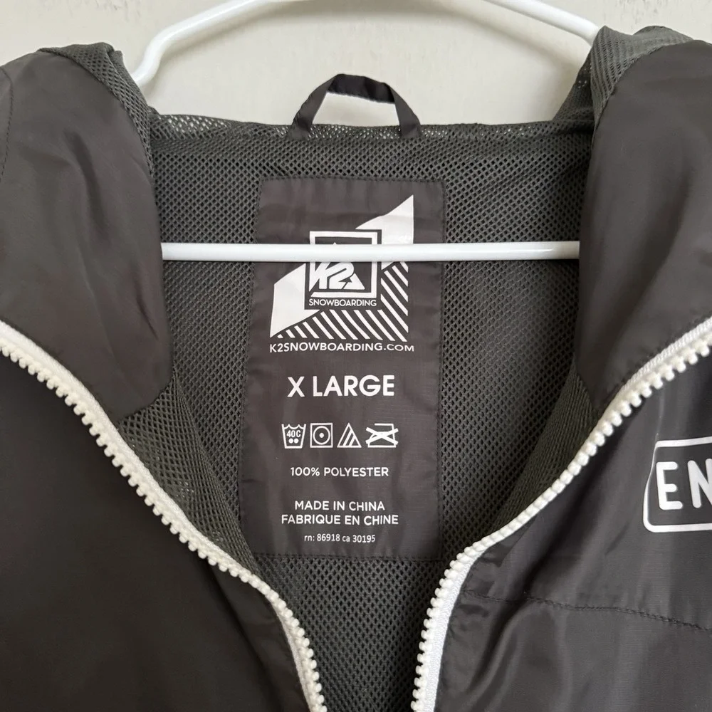 K2 Ski Jacket Windbreaker Men's Size XL Snowboard Black True Northwest Authentic